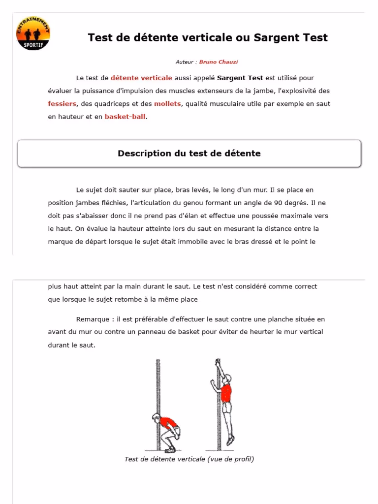 Quels matériels sont nécessaires pour le Sargent test ?