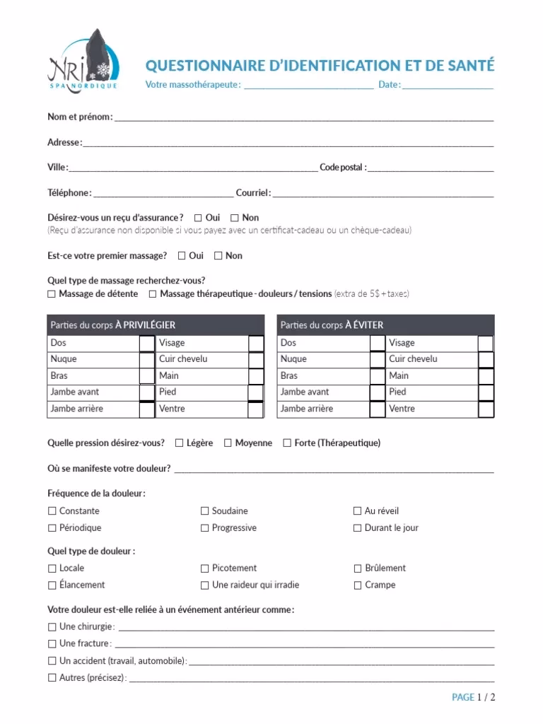 Qui peut vous demander de compléter le questionnaire de santé ?