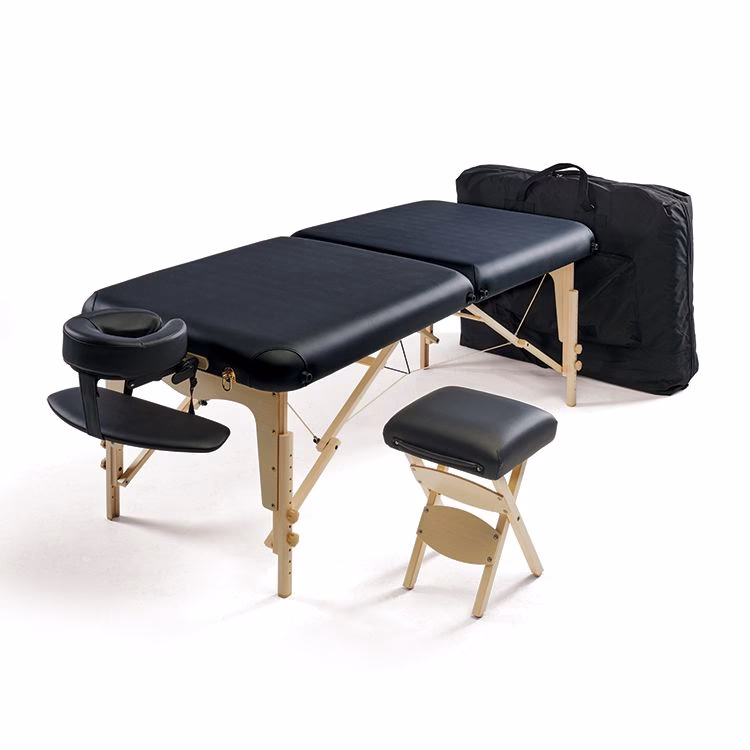 What is a portable massage table made of?
