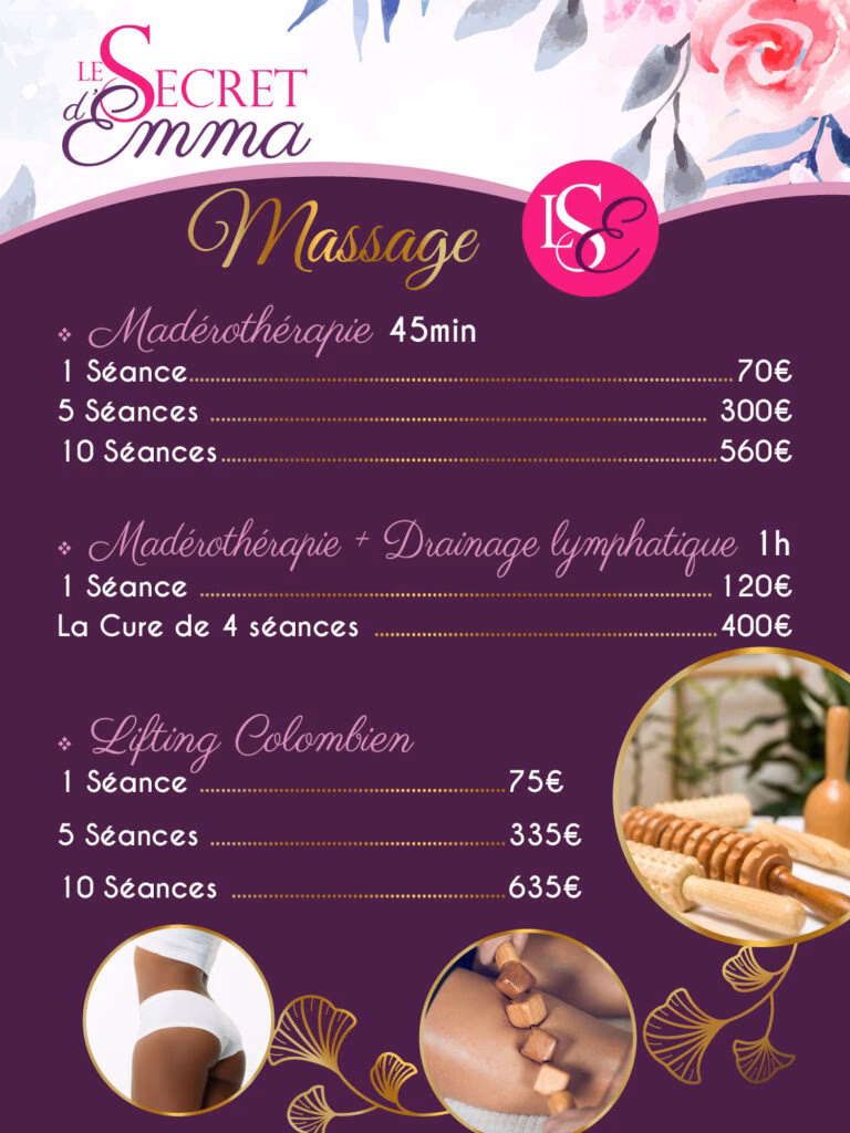 Quel est le prix d’une séance de massage drainant amincissant ?