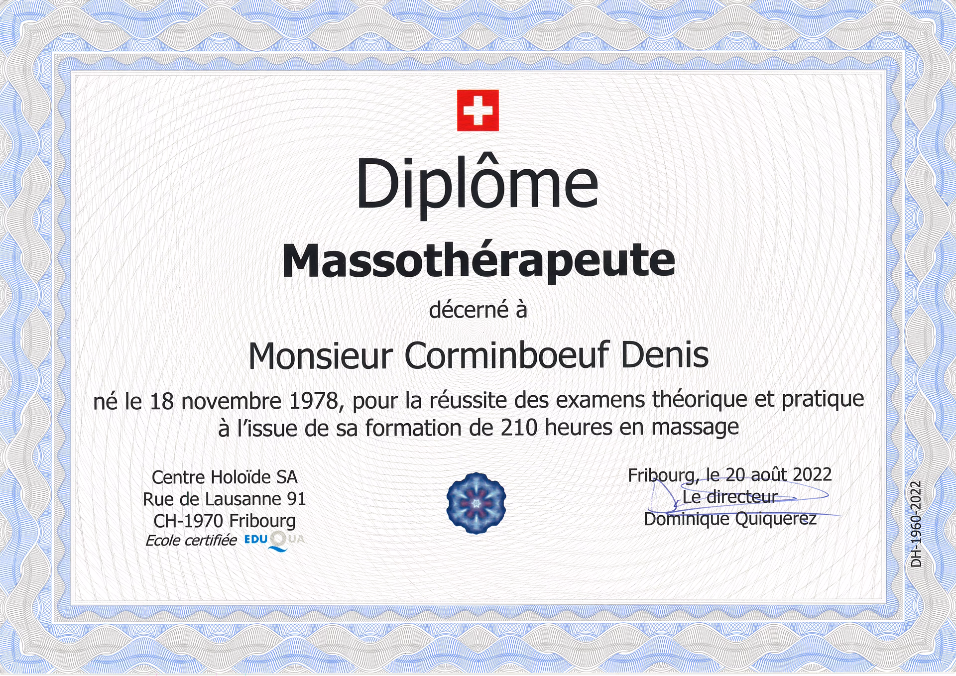 Quelle est la durée minimale de la formation en massothérapie ?