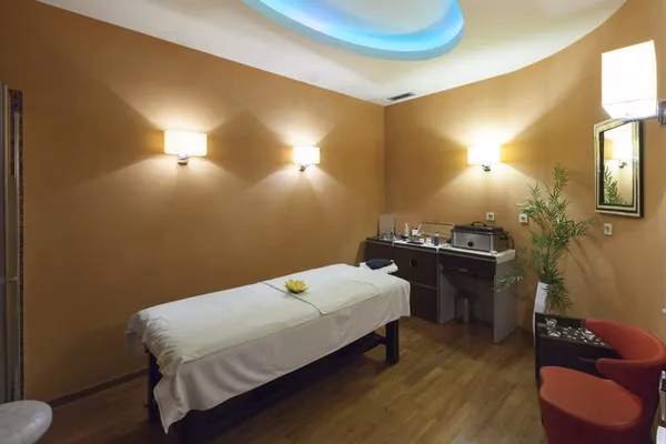 What does a massage room include?